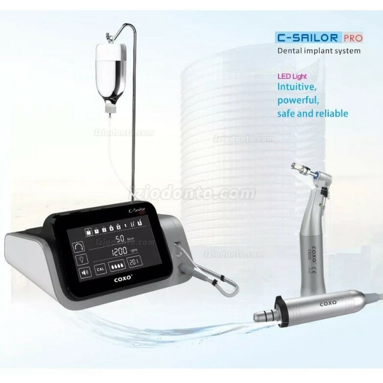 Yudendent COXO C-Sailor Pro Sistema de Implante Dentário Motor Cirúrgico sem escova LED Peça de Mão de Fibra óptica