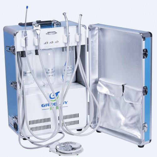 Greeloy Unidade odontológica portátil com compressor de ar GU-P204 + Seringa Tríplice
