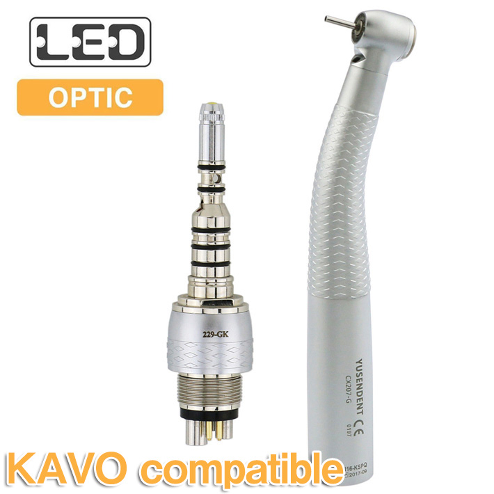 YUSENDENT® CX207-GK-PQ Peça de mão de turbina dentária com acoplador rápido Compatível com KAVO Roto