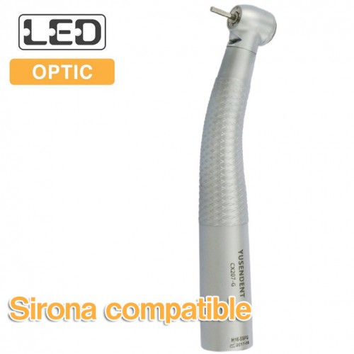YUSENDENT® CX207-GS-P Peça de mão turbina dentária com LED compatível Sirona (Sem acoplador Rápido)