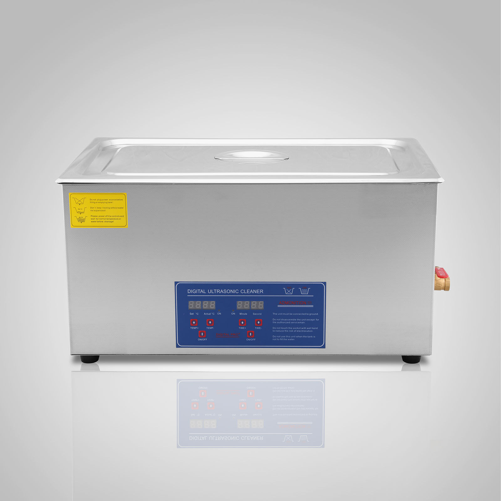 22L Aço Inoxidável Limpador ultrassónico JPS-80A com controle digital LCD ＆ aquecimento NC