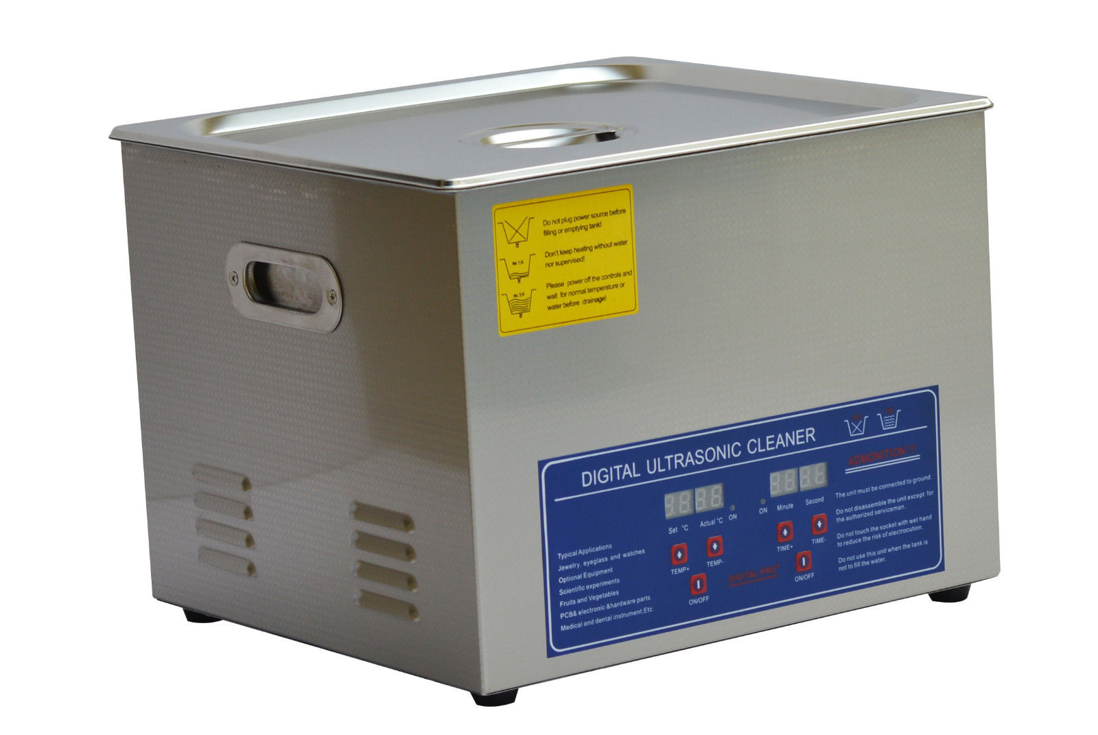 19L Aço Inoxidável Limpador ultrassónico JPS-70Acom controle digital LCD ＆ aquecimento NC