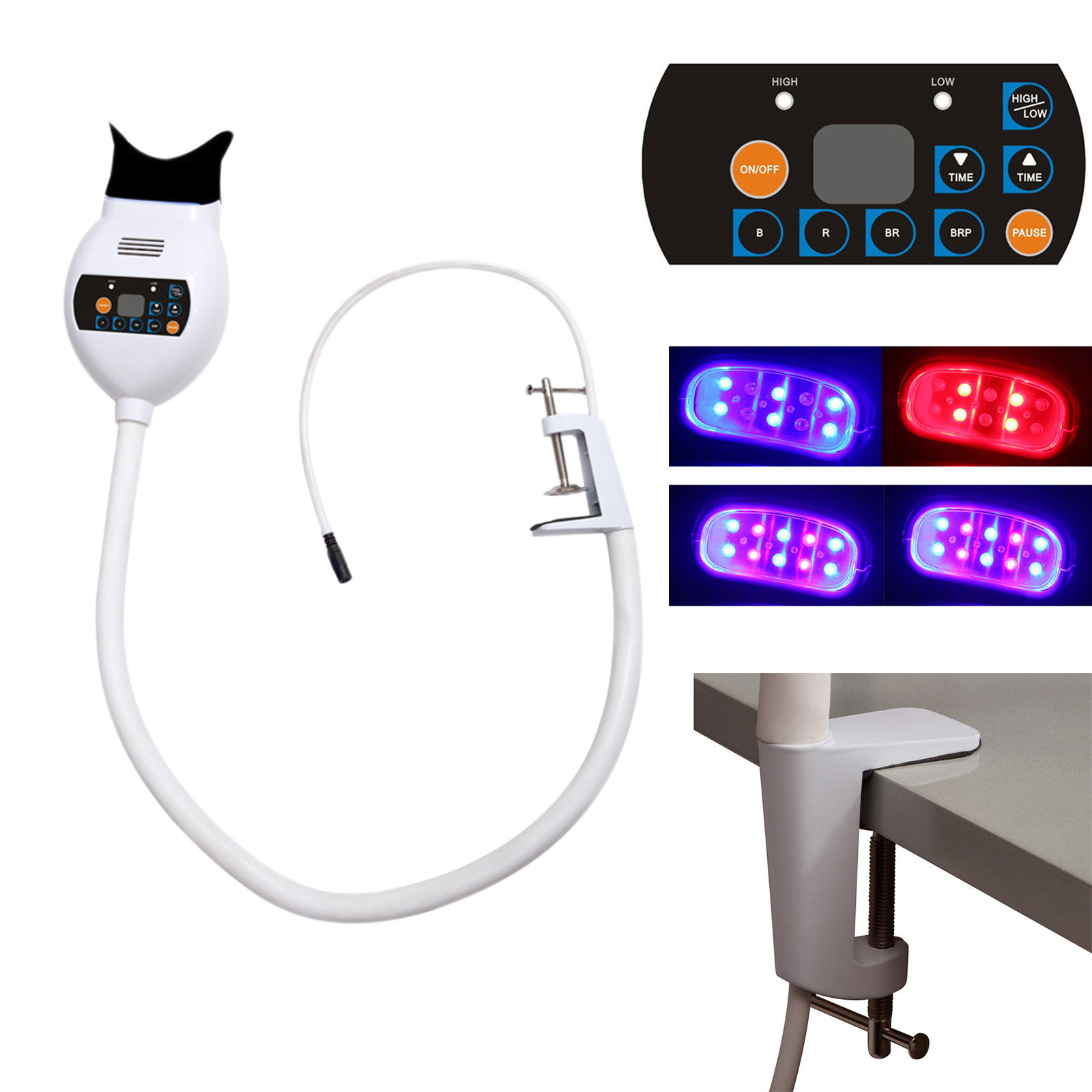 Sistema para clareamento odontológico Luz de led para clareamento dental 3*Luz LED & 2Pcs Óculos