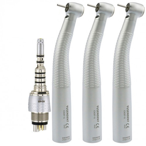 YUSENDENT® COXO CX207-GK-PQ Dental Fibra Óptica Turbina Odontológica compatível com KAVO (com acoplador x1 + Turbina x3)