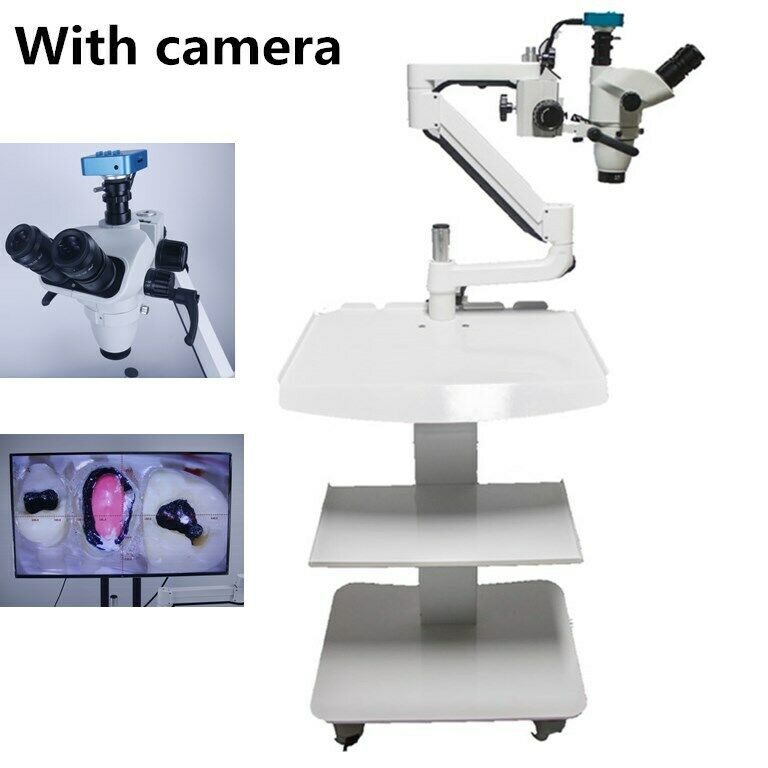 Microscópio cirúrgico odontológico 5W para terapia de canal radicular com câmera tipo de carrinho móvel