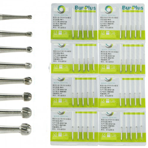 10 Pacotes WAVE Dental Broca redonda de metal duro com trava de tungstênio em baixa velocidade RA 1 2 3 4 5 6 7 8