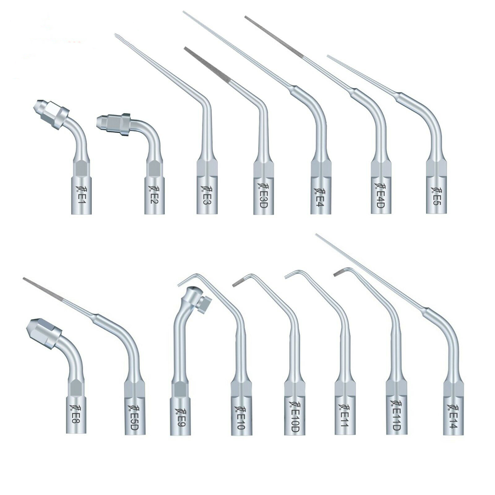 10Pcs Woodpecker Ponta de Ultrassom para Scaler Endodontia E1 E2 E3 E3D E4 E4D E5 E5D E8 E9 E10D E11 E11D E14 Compatível com EMS