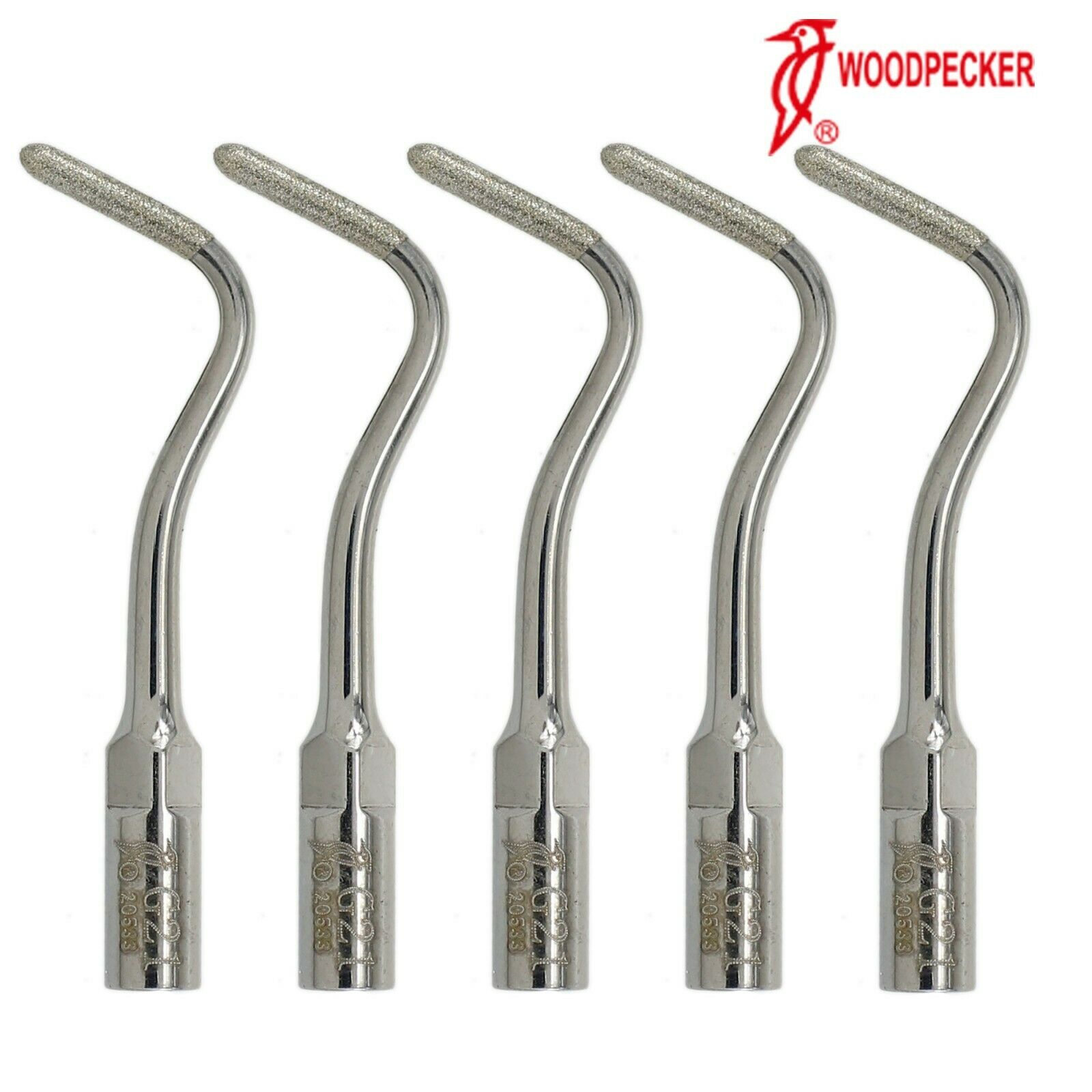 5Pcs Woodpecker Pontas para Ultrassom G21 Polonês de dentina com revestimento de diamante Compatível com EMS PIEZON