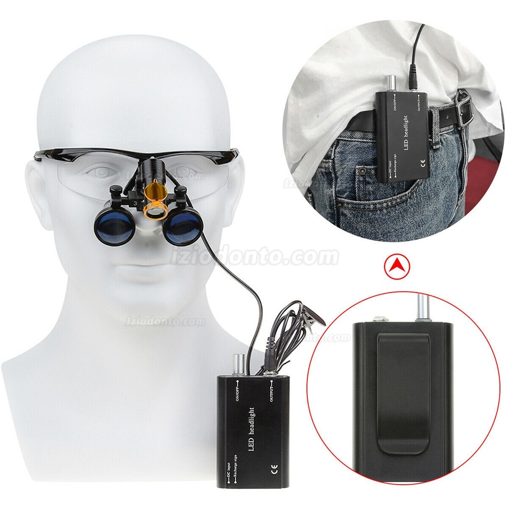 Dental 5W LED Fotoforo Cirurgico com filtro e prendedor de cinto + lupa binocular 3,5X Dental 5W LED Fotoforo Cirurgico com filtro e prendedor de cinto + lupa binocular 3,5X