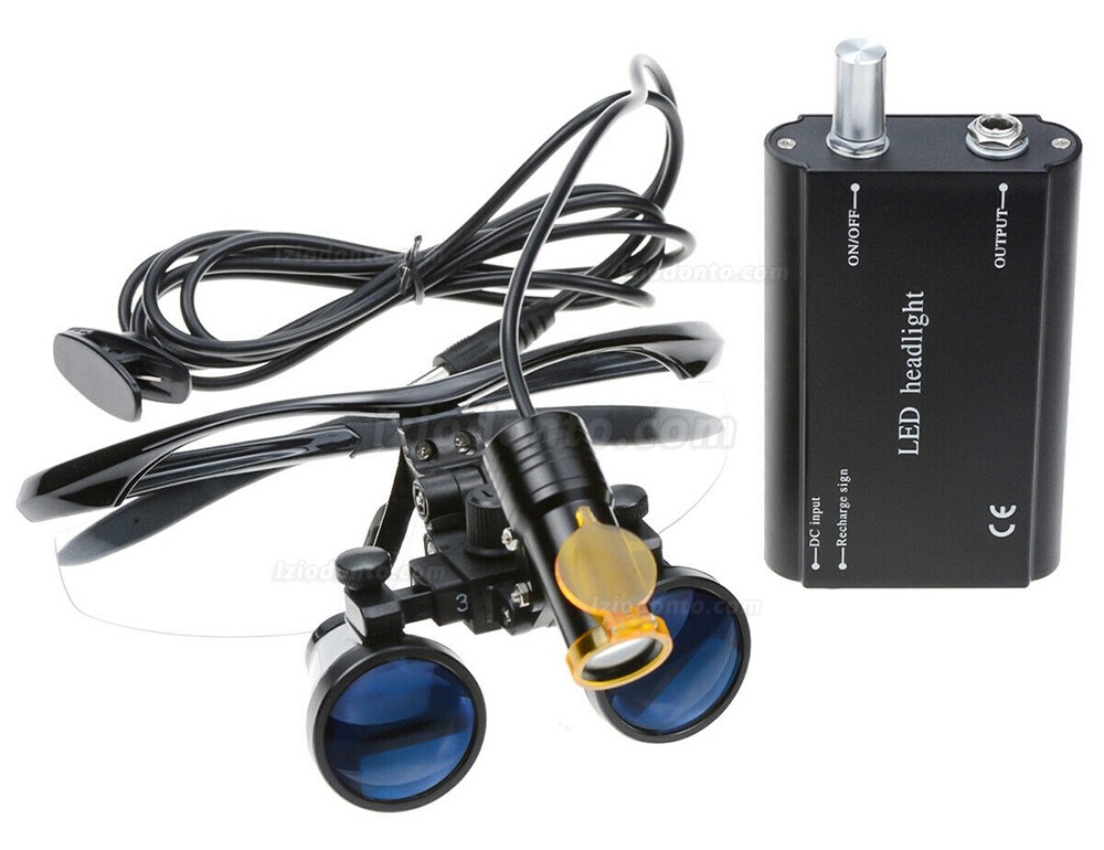 Dental 5W LED Fotoforo Cirurgico com filtro e prendedor de cinto + lupa binocular 3,5X Dental 5W LED Fotoforo Cirurgico com filtro e prendedor de cinto + lupa binocular 3,5X