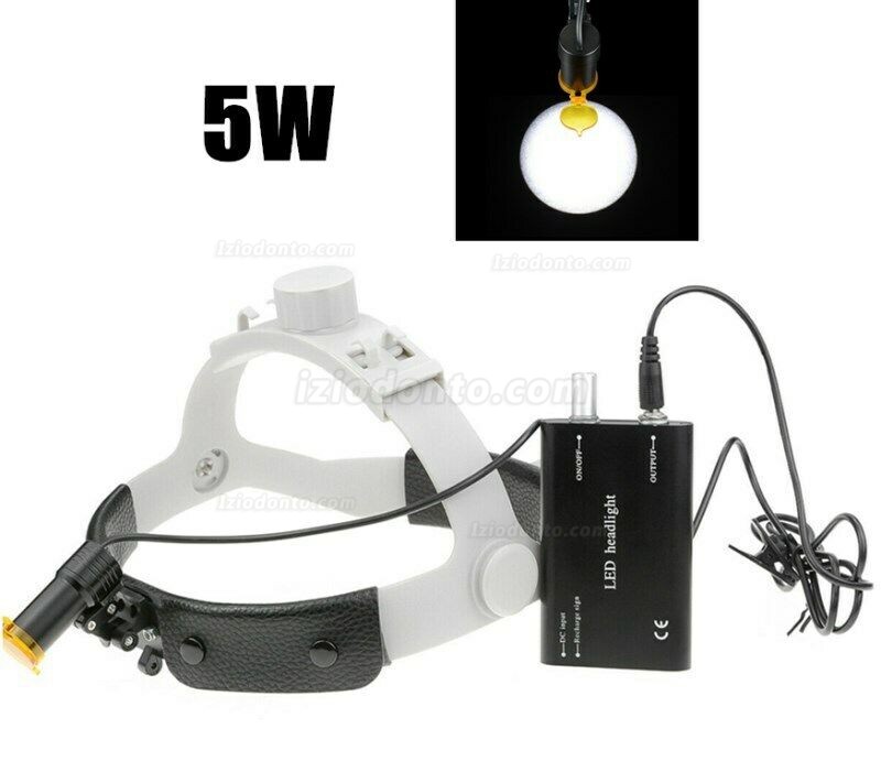 5W LED Fotoforo Cirurgico Odontologico com filtro Farol de Cabeça + Caixa de Alumínio