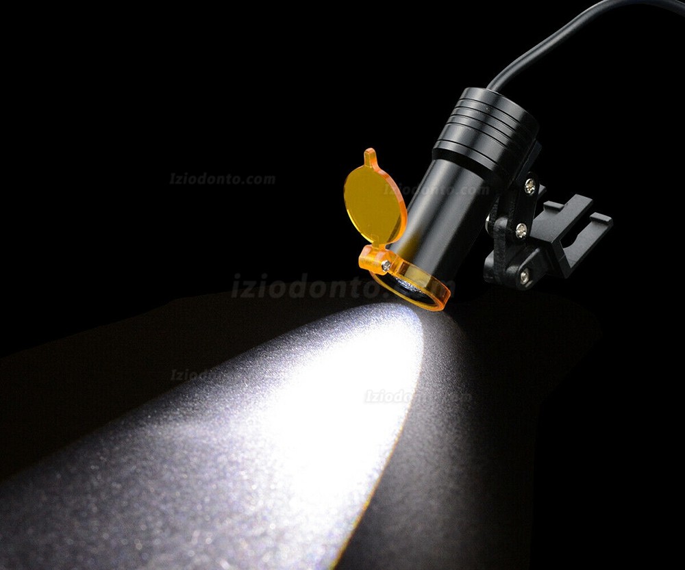 5W Tipo Clip-on Farol dentário LED com filtro + prendedor de cinto para lupas