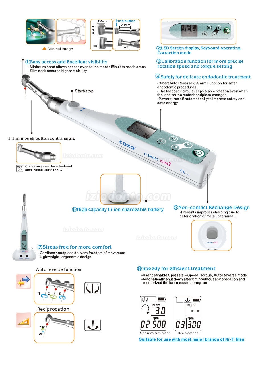 YUSENDENT COXO C-Smart Mini 2 Motor Endodôntic Sem fio