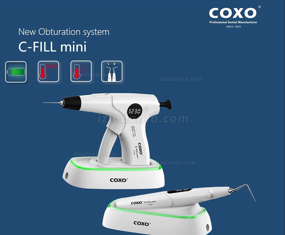 COXO C-Fill Mini Kit de sistema de obturação endodôntica com pistola de endoobturação sem fio + caneta