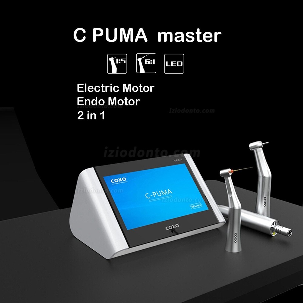 YUSENDENT COXO C PUMA Master Motor endodôntico elétrico dental com peça de mão contra ângulo 6:1 e 1:5