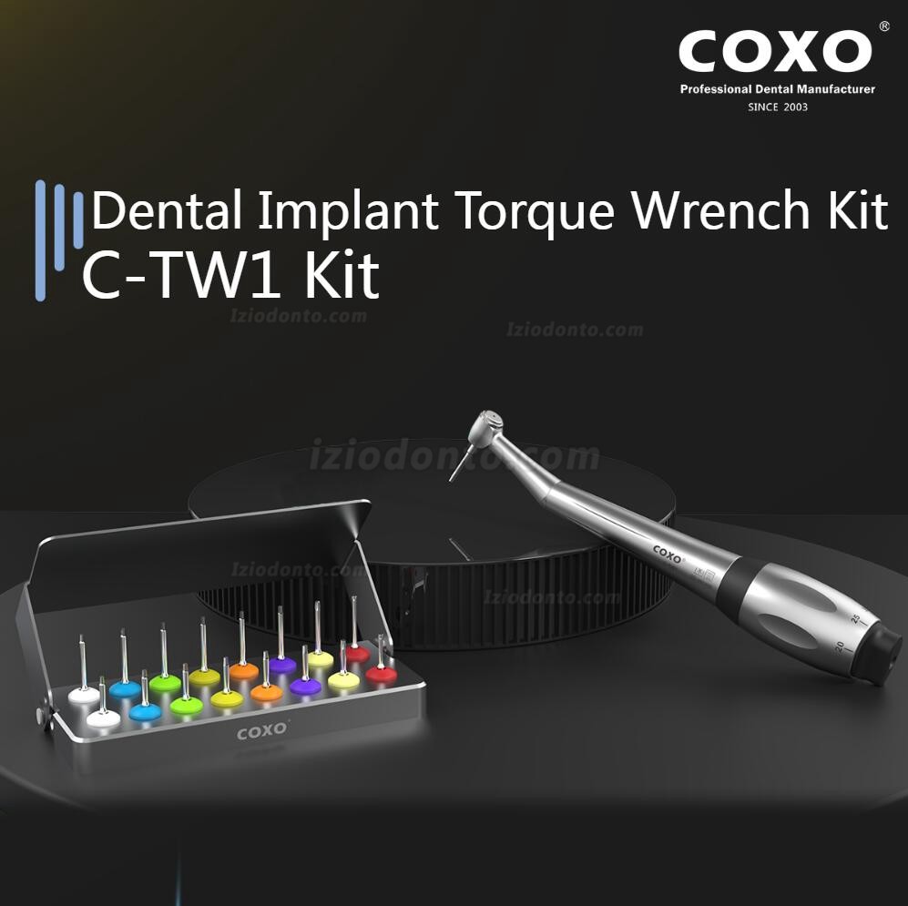 YUSENDNET COXO C-TW1 Kit de chave de torque universal para implantes dentários com 16 chaves de fenda