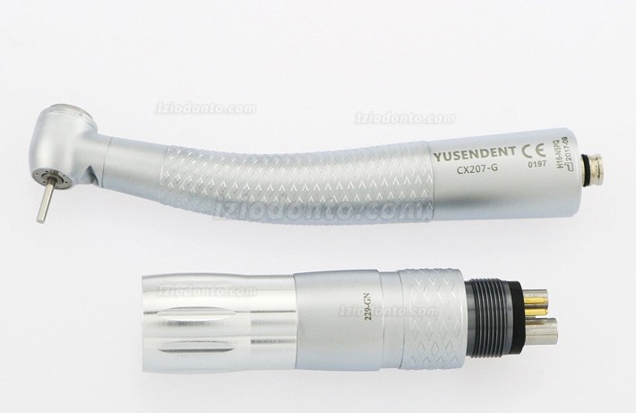 YUSENDENT® COXO CX207-GN-PQ Fibra Óptica Turbina Odontológica Compatível com NSK  (com Acoplador x1 + Turbina x3)