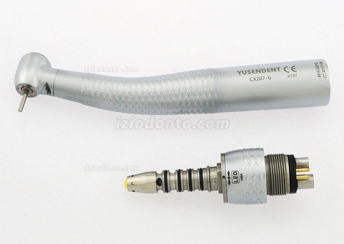 YUSENDENT® CX207-GS-PQ Dental Fibra Óptica Turbina Handpiece Sirona Compatível (Com Acoplador x1 + Turbina x3)