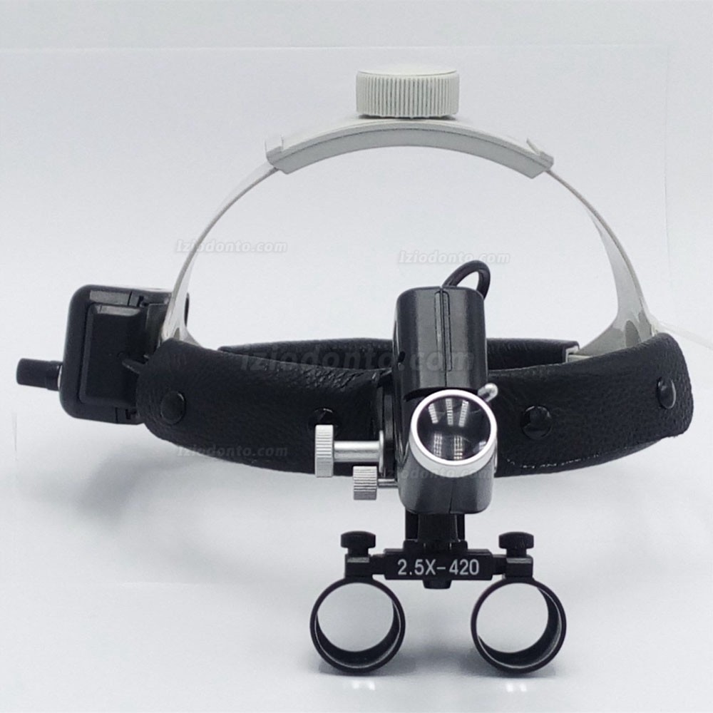 2.5X420mm Arco de cabelo lupas binoculares cirúrgicas com LED Farol DY-105