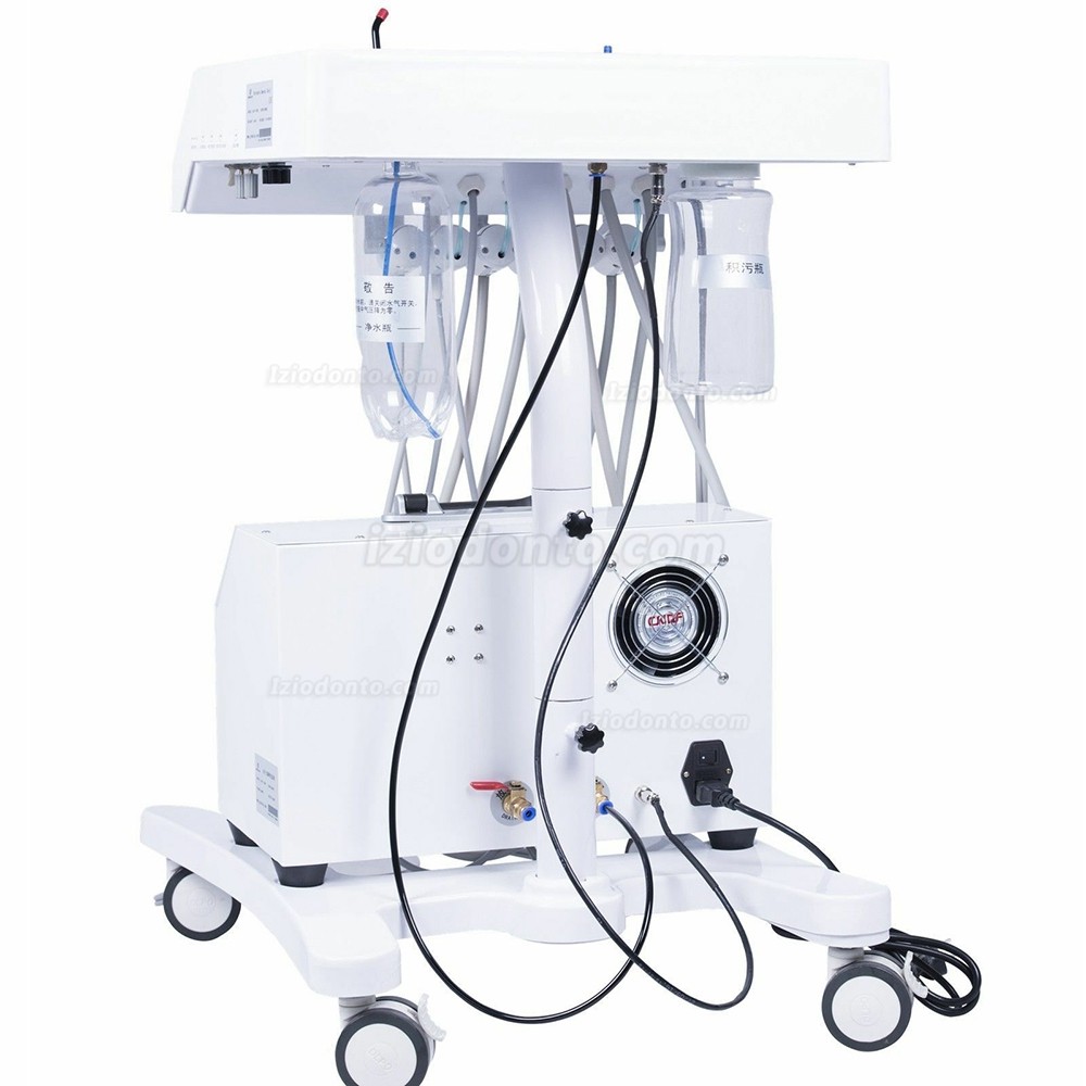 Greeloy Unidade de carrinho odontológico móvel GU-P302 com compressor de ar GU-P300+ fotopolimerizador+ Peça de Mão Para