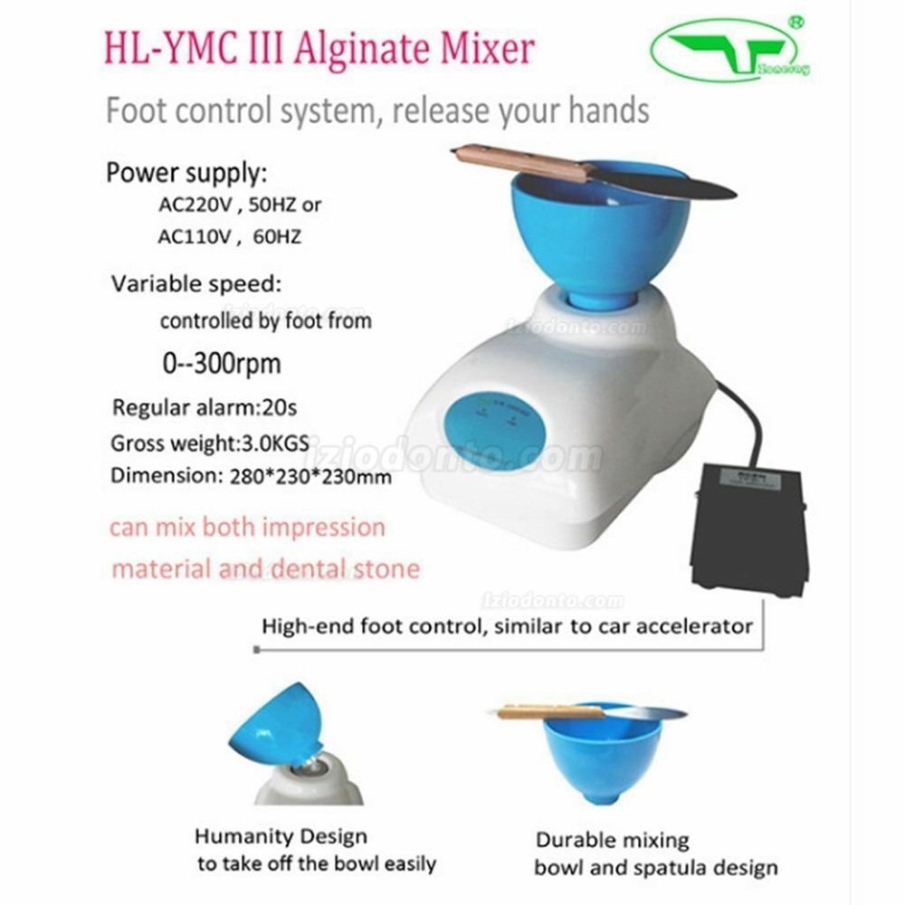 ZoneRay® HL-YMC III Mistura de material misturador de alginato para impressão dentária com pedal