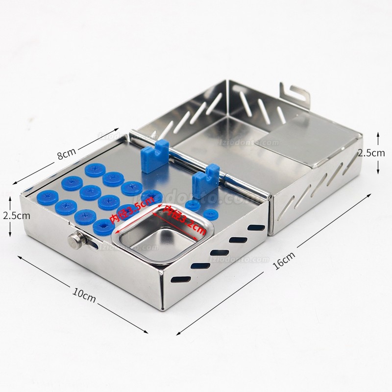 1Pcs Caixa de armazenamento do kit de ferramentas para implante dentário em aço inoxidável