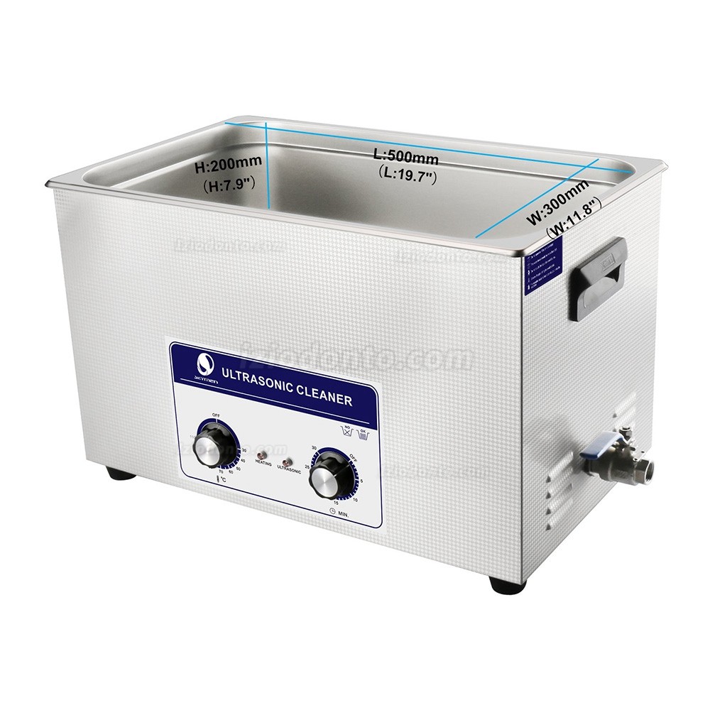 30L Limpador ultrassónico aço inoxidável com controle mecânico de temperatura e tempo