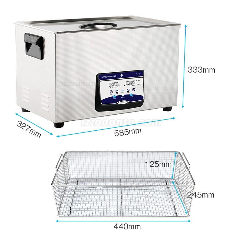 30L Limpador ultrassónico aço inoxidável com controle mecânico de temperatura e tempo