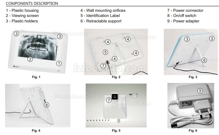 HISHINE® Raio-X Film leitor Odontológica LED Montagem em Parede / Mesa