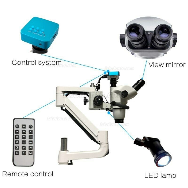Microscópio cirúrgico odontológico com câmera para unidade de cadeira odontológica
