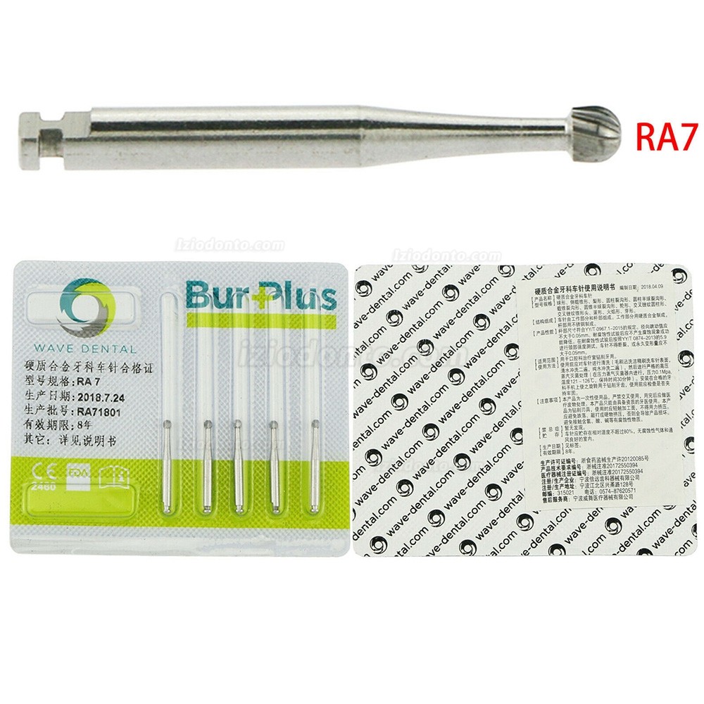 10 Pacotes WAVE Dental Broca redonda de metal duro com trava de tungstênio em baixa velocidade RA 1 2 3 4 5 6 7 8