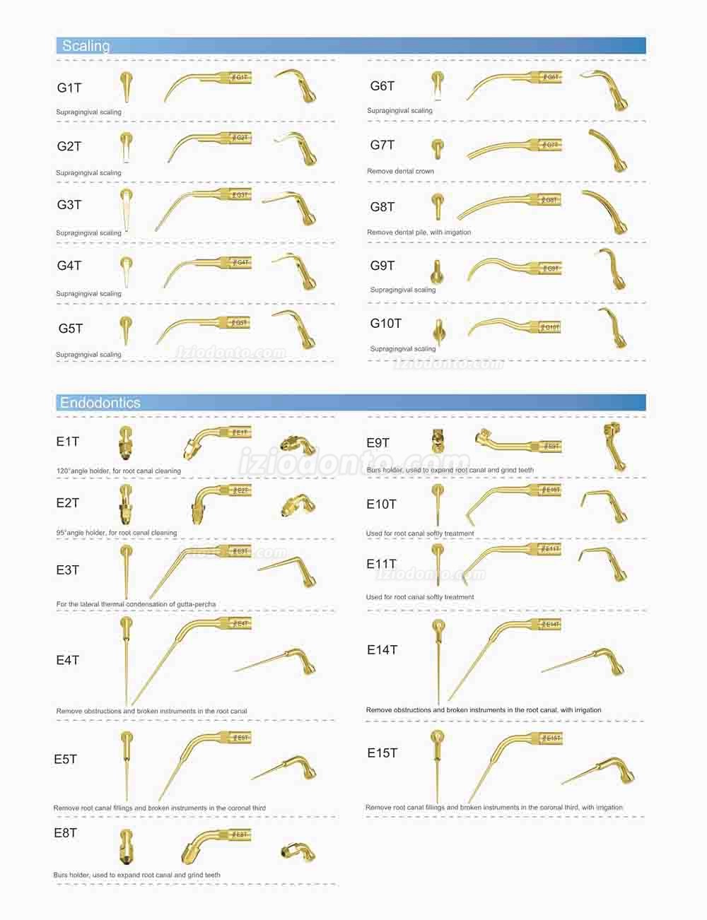 10Pcs Woodpecker Pontas para Ultrassom Periodontia P1 P2L P2R P2LD P2RD P3 P3D P4 P4D compatível com EMS