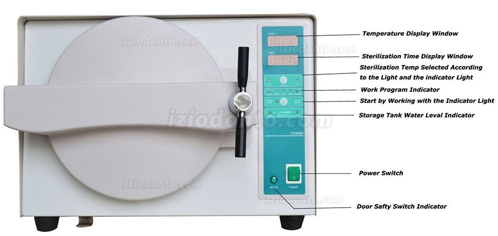 18L Esterilizador dental de autoclave a vapor de alta pressão em aço inoxidável