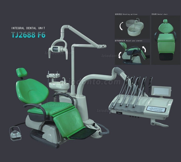 TJ2688F6 Conjunto Odontológico Completo Controlado por Computador Integrante Couro Sintético