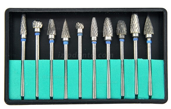 10 Pcs Brocas dentais de aço de tungstênio broca de laboratório para peça de mão