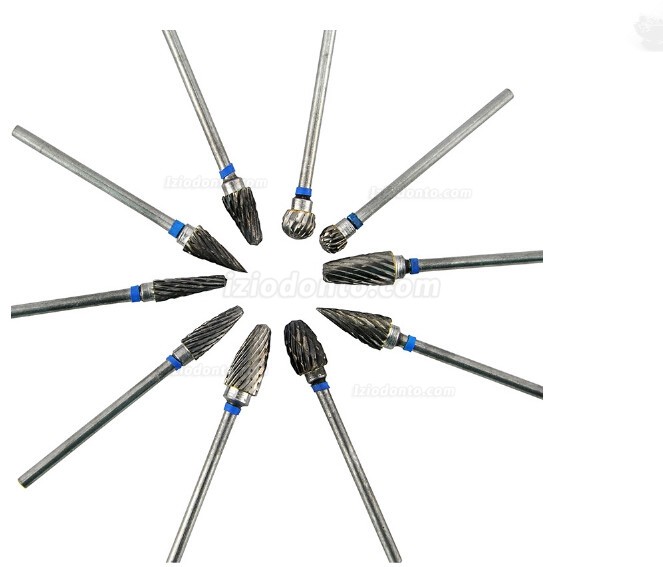 10 Pcs Brocas dentais de aço de tungstênio broca de laboratório para peça de mão