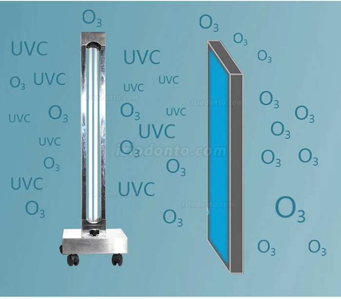 150W Móvel UV + Carrinho de Desinfecção de Ozônio Lâmpada UVC Lâmpada de Esterilização Lâmpada Ultravioleta Germicida