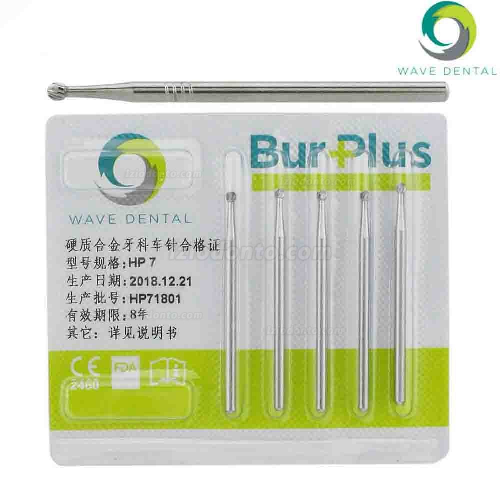 5 Embalagens / 25 unidades brocas de carboneto dentário onduladas redondas para peça de mão reta HP1 / 4 1 2 3 5 6 8 10