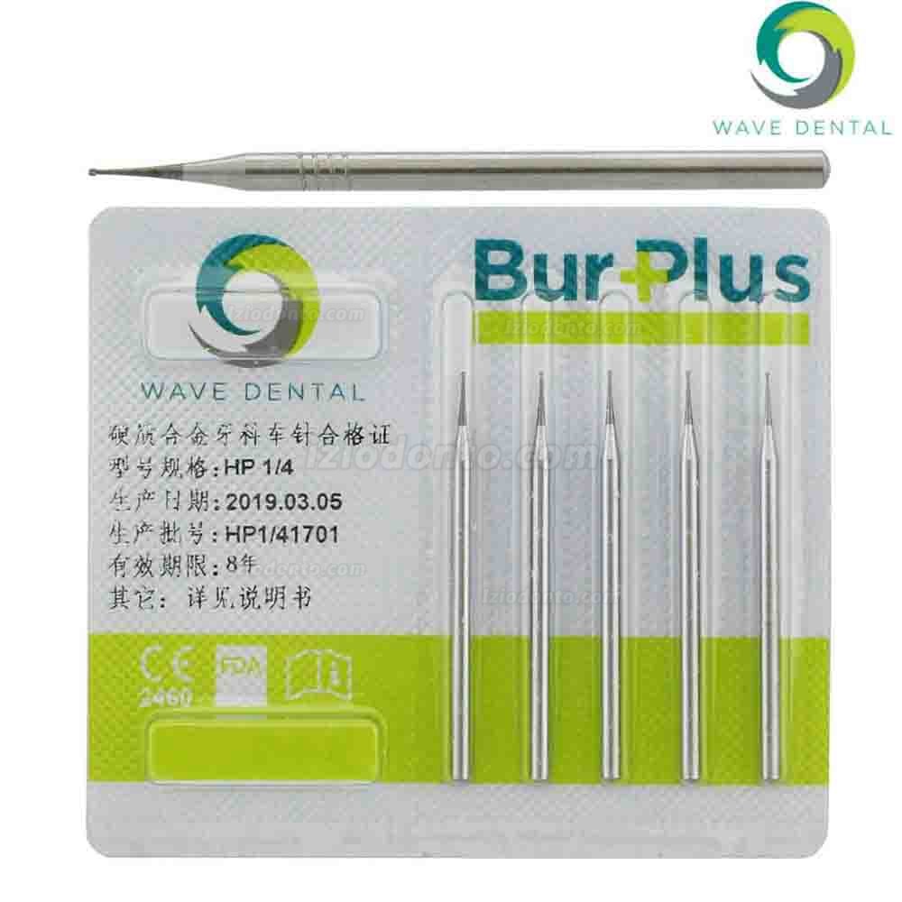 5 Embalagens / 25 unidades brocas de carboneto dentário onduladas redondas para peça de mão reta HP1 / 4 1 2 3 5 6 8 10