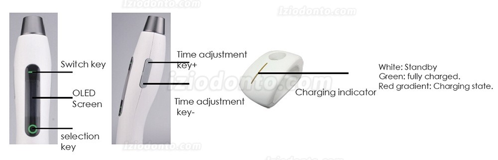 3H® Xlite 4 Fotopolimerizador Sem Fio Dental LED Odontologico 2000mW/cm2