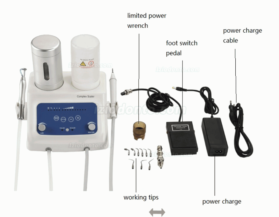 YS 2 In 1 Jato de Bicarbonato e Ultrassom Odontológico Scaler Jet Led YS-CS-A(5E)