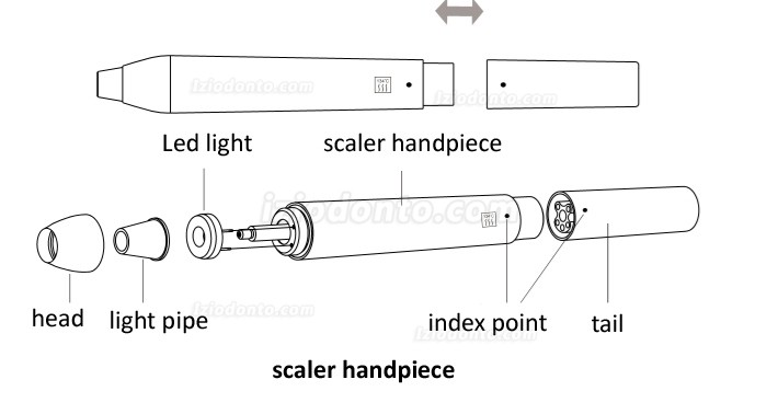 YS 2 In 1 Jato de Bicarbonato e Ultrassom Odontológico Scaler Jet Led YS-CS-A(5E)